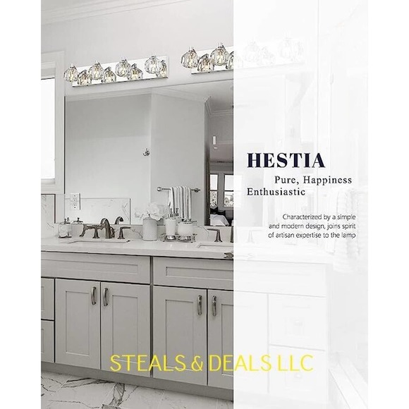 4 LIGHTS VANITY LIGHT BATHROM WALL LIGHT FIXTURE 22" CHROME USA SHIPPER - Picture 2 of 6